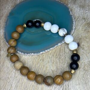 Picture Jasper Beaded Stretch Bracelet
